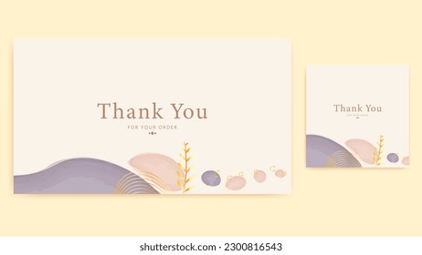 thank you card pink and purple abstract design background thanks card aesthetic watercolor simple greeting template