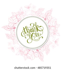 Thank You Card Plant Blossom Branch Stock Vector (Royalty Free ...