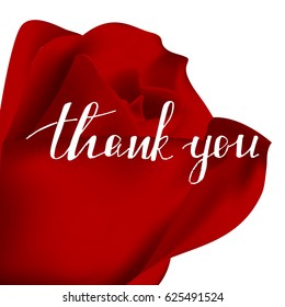 Thank You Card Realistic Red Vector Stock Vector (Royalty Free ...