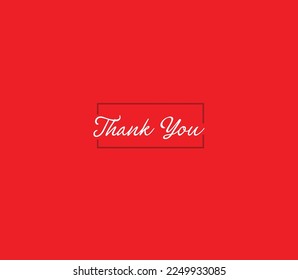 Thank you card. Red Background with text. Vector illustrations