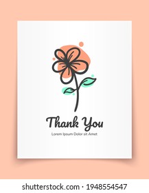 Thank You Card with Rose Flower