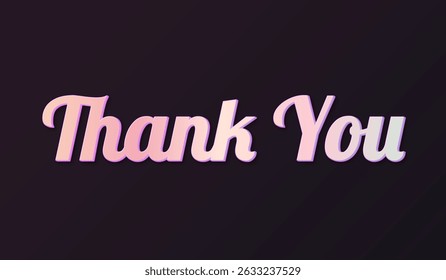 Thank you card with soft pastel on a black background. Writing expresses gratitude, recognition, and appreciation and is perfect for business presentations