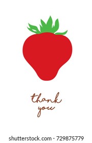 thank you card with strawberry graphic