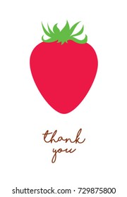 thank you card with strawberry graphic