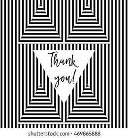 Thank you card with stripes in vector format