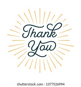 Thank You Card with Sunburst