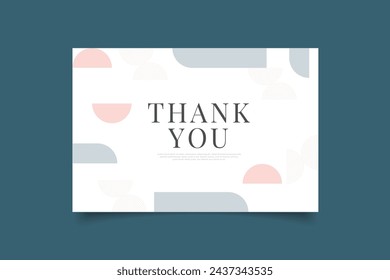 thank you card tempalte design with abstract background vector eps 10