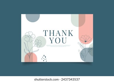 thank you card tempalte design with abstract background vector eps 10