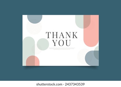 thank you card tempalte design with abstract background vector eps 10