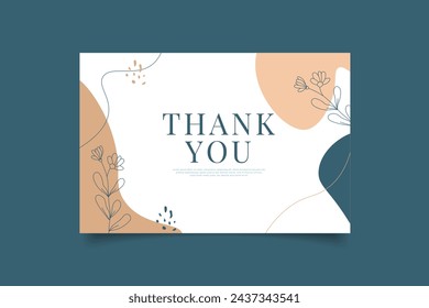 thank you card tempalte design with abstract background vector eps 10