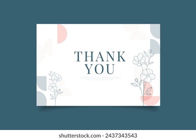 thank you card tempalte design with abstract background vector eps 10