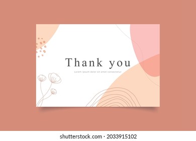 thank you card template abstract minimalist hand drawn vector illustration eps 10