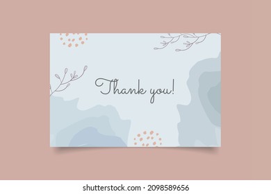 thank you card template with abstract hand drawn background