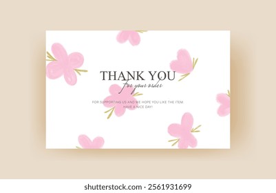 thank you card template, customer business card, aesthetic greeting template, printable custom small business card