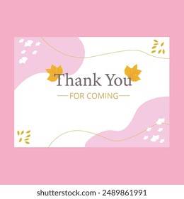 thank you card template with a cute and attractive frame
