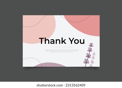 thank you card template design with abstract minimalist background,vector eps 10