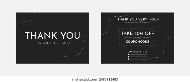 thank you card template design. thank you card for your customers or clients