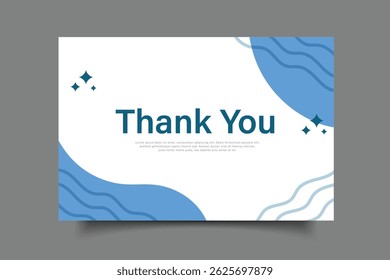 thank you card template design with abstract background