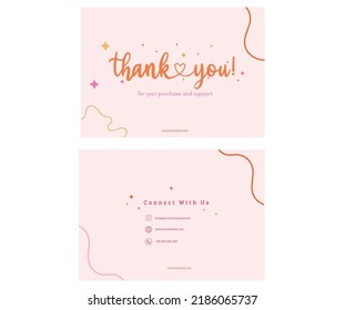 Thank You Card Template Order Printable Note  Small Business - Wedding  - Greeting 