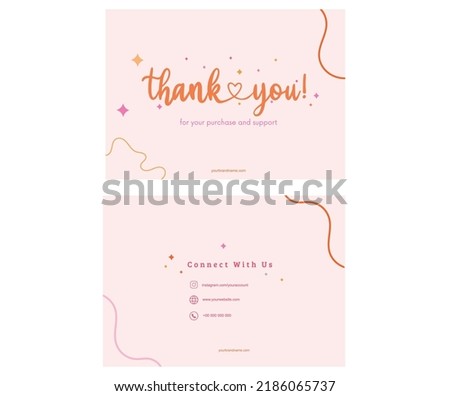 Thank You Card Template Order Printable Note  Small Business - Wedding  - Greeting 