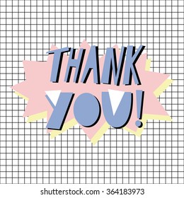 Thank you - card template in retro eighties style 2