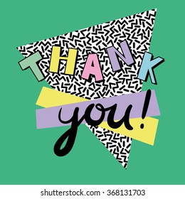 Thank you - card template in retro eighties style 4