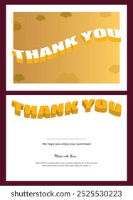 Thank you card template vector. Thank you for your order compliment card vector eps.Thank you Greeting Card.