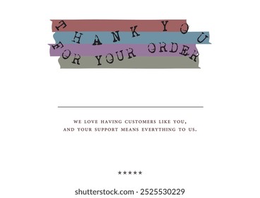 Thank you card template vector. Thank you for your order compliment card vector eps.Thank you Greeting Card.