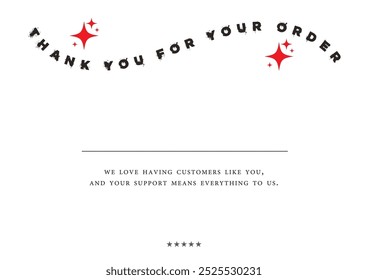 Thank you card template vector. Thank you for your order compliment card vector eps.Thank you Greeting Card.