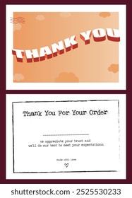 Thank you card template vector. Thank you for your order compliment card vector eps.Thank you Greeting Card.