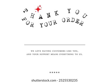 Thank you card template vector. Thank you for your order compliment card vector eps.Thank you Greeting Card.