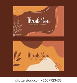 Thank you card template vector