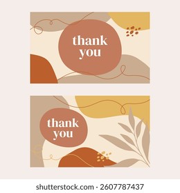 Thank you card template vector	