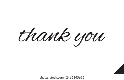 Thank you card, text or lettering. handwritten typography. On a white background. Vector