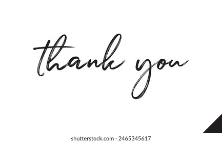 Thank you card, text or lettering. handwritten typography. On a white background. Vector