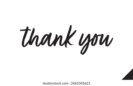 Thank you card, text or lettering. handwritten typography. On a white background. Vector
