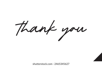 Thank you card, text or lettering. handwritten typography. On a white background. Vector