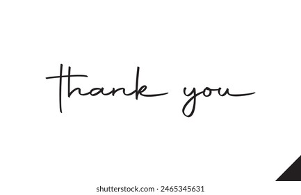 Thank you card, text or lettering. handwritten typography. On a white background. Vector