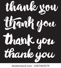 Thank you card, text or lettering. Vector script and handwritten typography. Thank you vintage style word for note, sign, banner. Isolated.