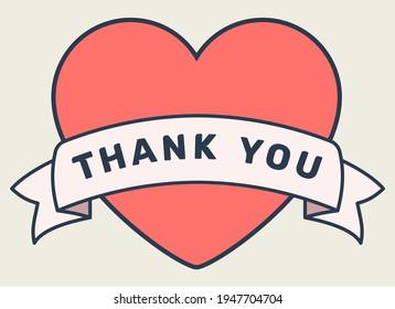 Thank You Card. Thanks Sticker. Vector Isolated Illustration