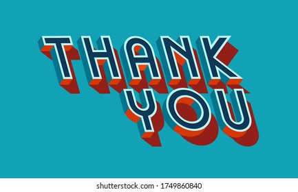 Thank you card. Typographic banner design. Vector Illustration.