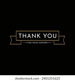 thank you card vector design template with ribbon