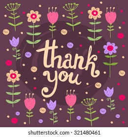 Thank you card vector design