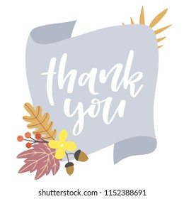 Thank You Card. Vector fall illustration 