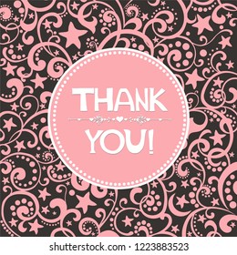Thank you card. Vector illustration. 
