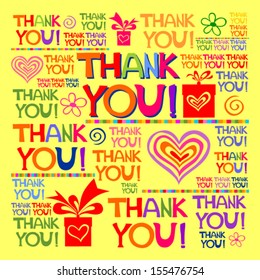 Thank you card. Vector Illustration 