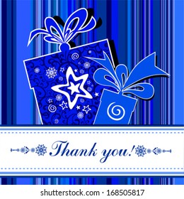 Thank you card. Vector illustration. 