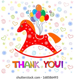 Thank you card. Vector illustration.