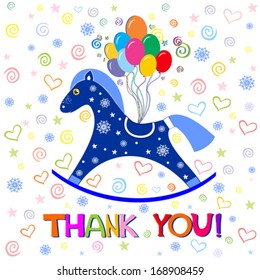Thank you card. Vector illustration.