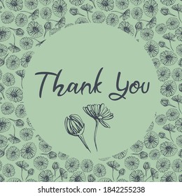 Thank You Card. Vector Illustration